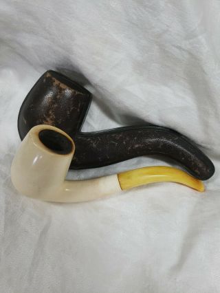 Vintage Gbd Speciale Block Meerschaum Pipe Estate Pipe Smoked In Case