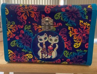 Lisa Frank Vintage Treasure Chest/keeper 8x6” With Siamese Cats