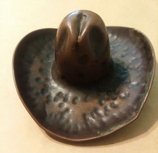 Vintage Copper Cowboy Hat Ashtray.  Great Shape.  Hand Made.