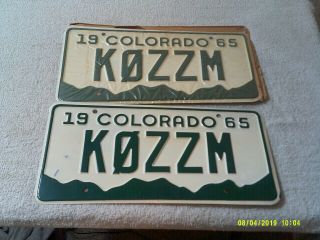 Colorado White Amateur Ham Radio Operator License Plate " Kozzm " Co Opr 1965