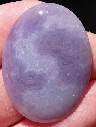 Mw: Purple Aztec Lace Agate - Mexico - Oval Cabochon - 40x30,  47.  7cts