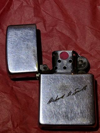Vintage Zippo Lighter Ww2 Wwii Pat 2032695 Nickel/brass Engraved 9.  5/10 Rare
