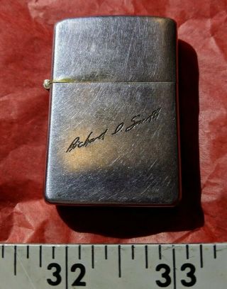 Vintage ZIPPO Lighter WW2 WWII Pat 2032695 Nickel/Brass Engraved 9.  5/10 Rare 2