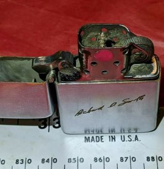 Vintage ZIPPO Lighter WW2 WWII Pat 2032695 Nickel/Brass Engraved 9.  5/10 Rare 3