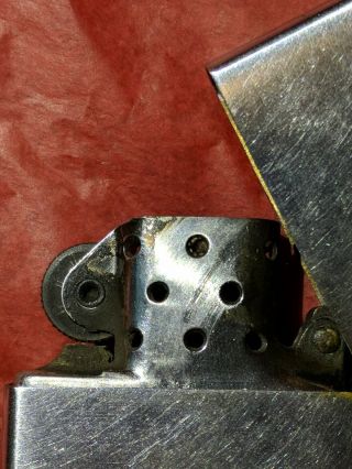 Vintage ZIPPO Lighter WW2 WWII Pat 2032695 Nickel/Brass Engraved 9.  5/10 Rare 8