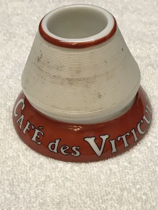 Vintage Cafe Des Viticulteurs French Cafe Ceramic Match Holder/striker Good Cond