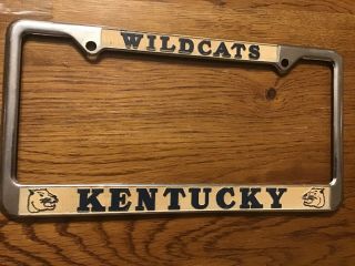 Vintage Kentucky Wildcats Metal License Plate Holder