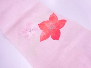 87572 Japanese Kimono / Vintage Nagoya Obi For Summer / Woven Flower