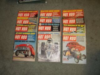 12 Vintage Hot Rod Magazines - 1967 - Complete Year - Vg Cond.
