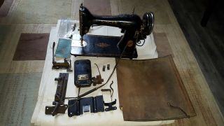 Vintage Singer Sewing Machine 66 - 16 W/ Additional Parts