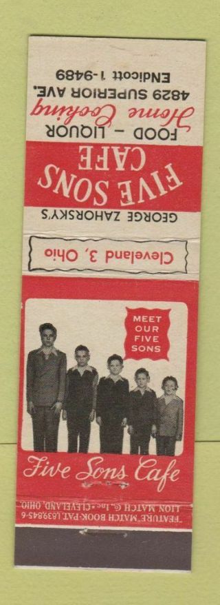 Matchbook Cover - Five Sons Cafe Cleveland Oh Feature
