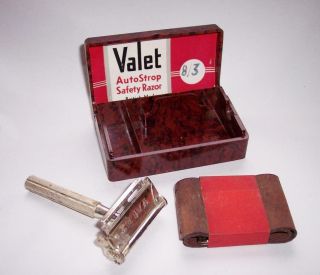 Vintage Valet Auto - Strop Safety Razor With Strop & Bakelite Box