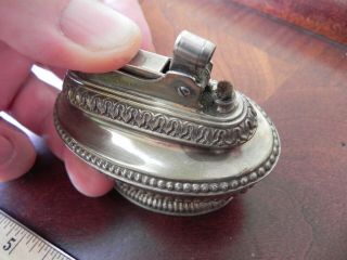 Vintage 1950 ' s Ronson Queen Anne Silver Plated Ornate Table Lighter 4