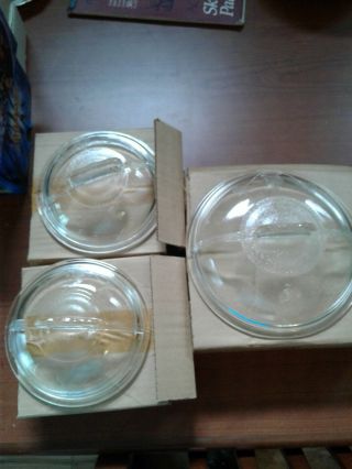 Guardian Serviceware 9 " And 6 7/8 " Round Glass Lids Old Stock