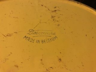 Descoware Vintage Cast Iron Yellow Print Enamel Dutch Oven made in Belguim 7