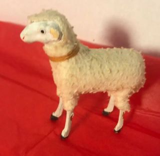 Antique German Putz Stick Legs Wooly Sheep Animal Figure Christmas Nativity