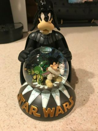 Disney Star Wars Light Up Snow Globe Darth Goofy Jedi Mickey Stitch Yoda