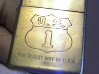 Zippo I - - Xi Hi Polish Brass - U.  S.  Rt.  - " The Oldest Way Of Usa "