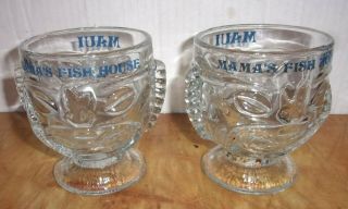 Two Glass Tiki Glasses From Mama 