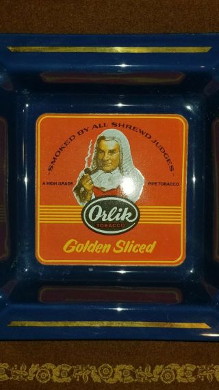 Orlik Golden Sliced Pipe Tobacco Advertising Ashtray Made In England