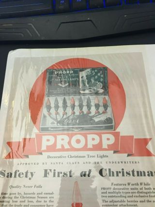 1928 Propp Electrical Christmas Tree Lights Print Ad