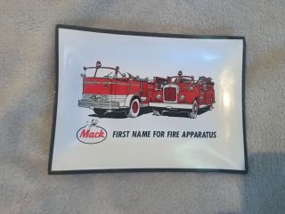 Scarce Salesmen Sample ? Mack Fire Truck Glass Ashtray