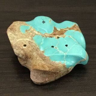 Hand Carved Turquoise Frog Zuni Fetish Signed By Herbert Halate 2005
