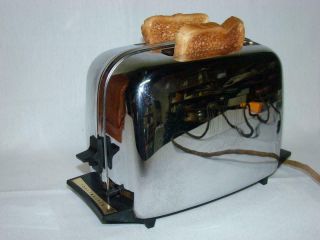 Vintage Toastmaster Chrome Toaster 1b24 Auto Pop Up Cloth Cord