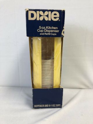 Vintage Dixie 5 Oz Kitchen Cup Dispenser And Refill Cups 1976 Box