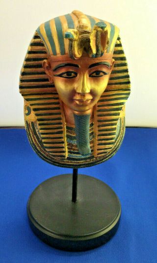 Ancient Egyptian Decorative Pharaoh King Tut Figurine Bust 8 " Tall Statue