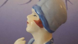 Art Deco Style 1920 ' s Flapper Lady With Cloche Hat Pin Cushion Half Doll 3