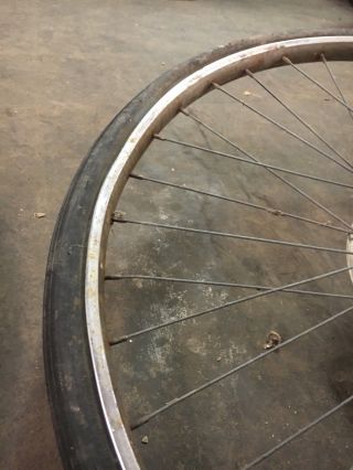 Vintage Antique Metal 26” Diameter 5 Speed Bicycle Front Tire / Wheel 1 6