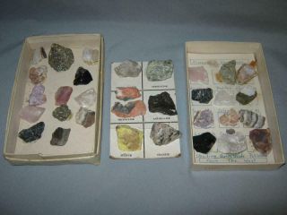 31 Vintage? Rock Mineral Specimens Samples Selenite Tourmaline Obsidian Quartz,