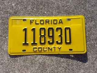 Florida County License Plate 118930