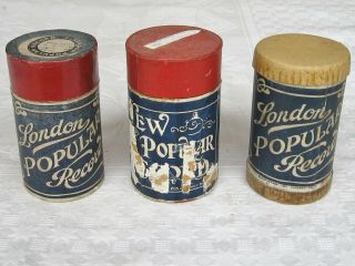 3 X Rare Popular / London Popular Phonograph Cylinder Record Boxes Only