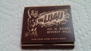 Old Vintage Tiki Matchbook The Luau Beverly Hills Ca Full Unstruck