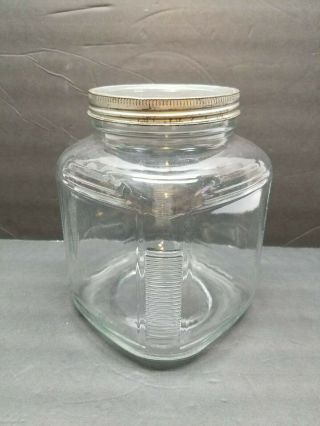 Vintage Antique Glass Metal Lid Hoosier Canister Jar Apothecary Cookie Candy Old
