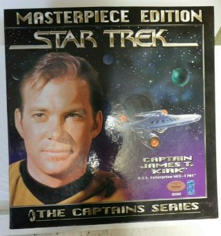 Masterpiece Ed.  Star Trek Captains/ James T.  Kirk 12 " Figure W/book Nib 1997