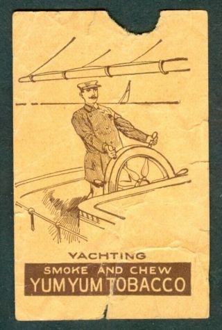1893 Aug Beck Yum Yum Tobacco Card N398 Sports Rare Yachting Rare Type Card