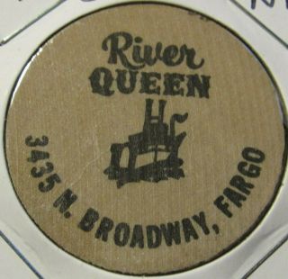 Vintage River Queen Fargo,  Nd Wooden Nickel - Token North Dakota