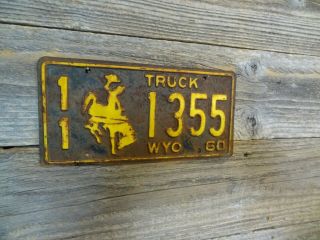 1960 Wyoming License Plate In Found Rustic Look Or Restore