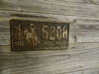 1956 Wyoming License Plate In Found Rustic Look Or Restore