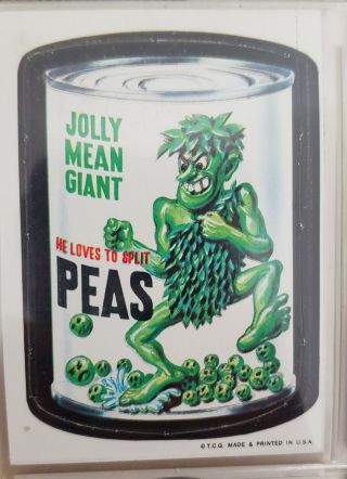 1967 Topps Wacky Packages Die - Cut 43 Jolly Mean Giant Peas