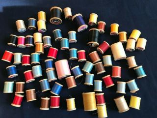 67 Vintage Wooden Spools Of Thread Coats & Clark,  Star,  Jp Coats,  Talon