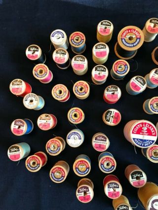 67 Vintage Wooden Spools of Thread COATS & CLARK,  STAR,  JP COATS,  TALON 4
