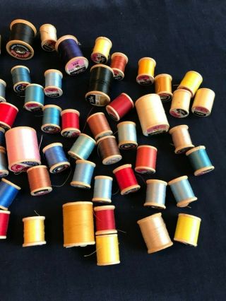 67 Vintage Wooden Spools of Thread COATS & CLARK,  STAR,  JP COATS,  TALON 8