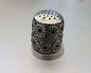 A Pewter Thimble That Contains Perfume Inside With Removable Lid