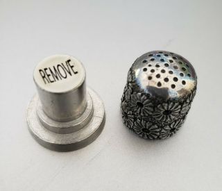 A Pewter Thimble that contains perfume inside with removable lid 2