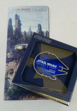 Disneyland Star Wars Galaxy’s Edge Le 2000 Millennium Falcon Pin And Map