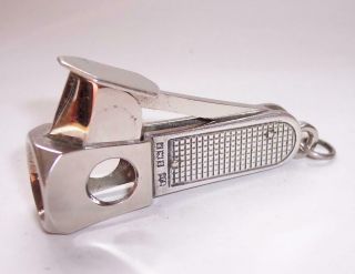 Vintage 1964 Sterling Silver Fob Type Cigar/cheroot Cutter - S.  J.  Rose & Son